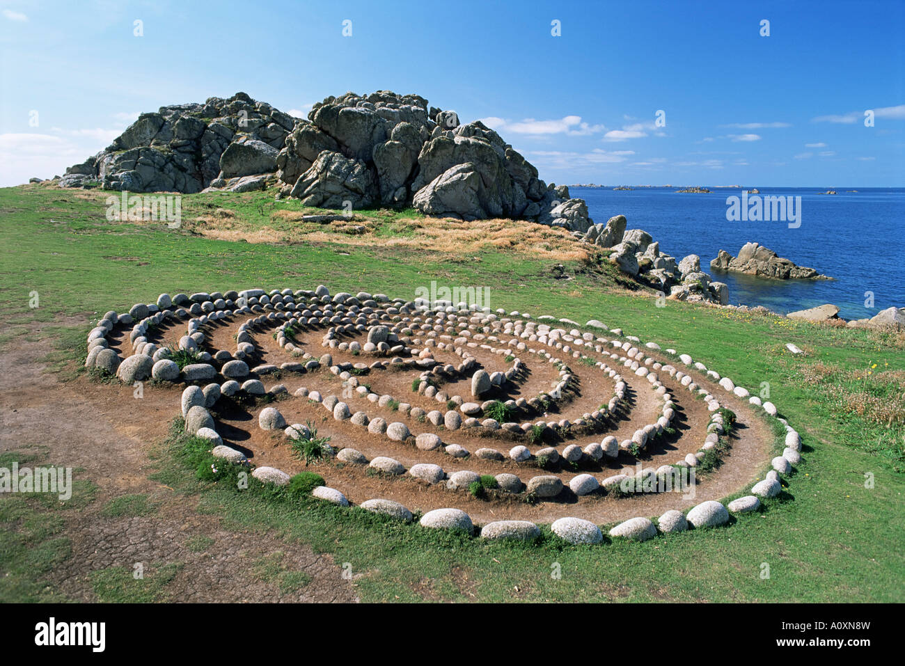 Ville St Agnes Troy labyrinthe des îles Scilly United Kingdom Europe ...