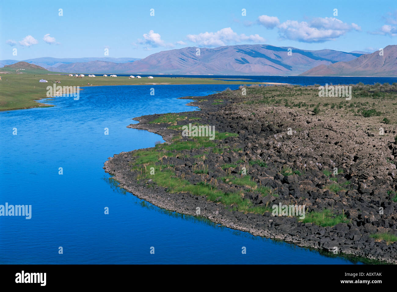 Lac Terkhiin Tsagaan Nuur région volcanique de l'Arkhangai Khorgo Mongolie Asie centrale Asie Banque D'Images