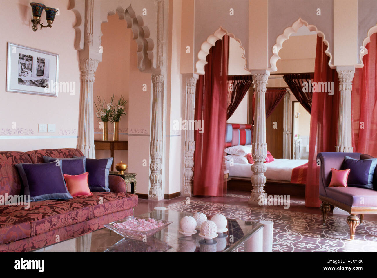 Suite parentale Usha Kiran Palace Hotel Gwalior Madhya Pradesh Inde Asie Banque D'Images