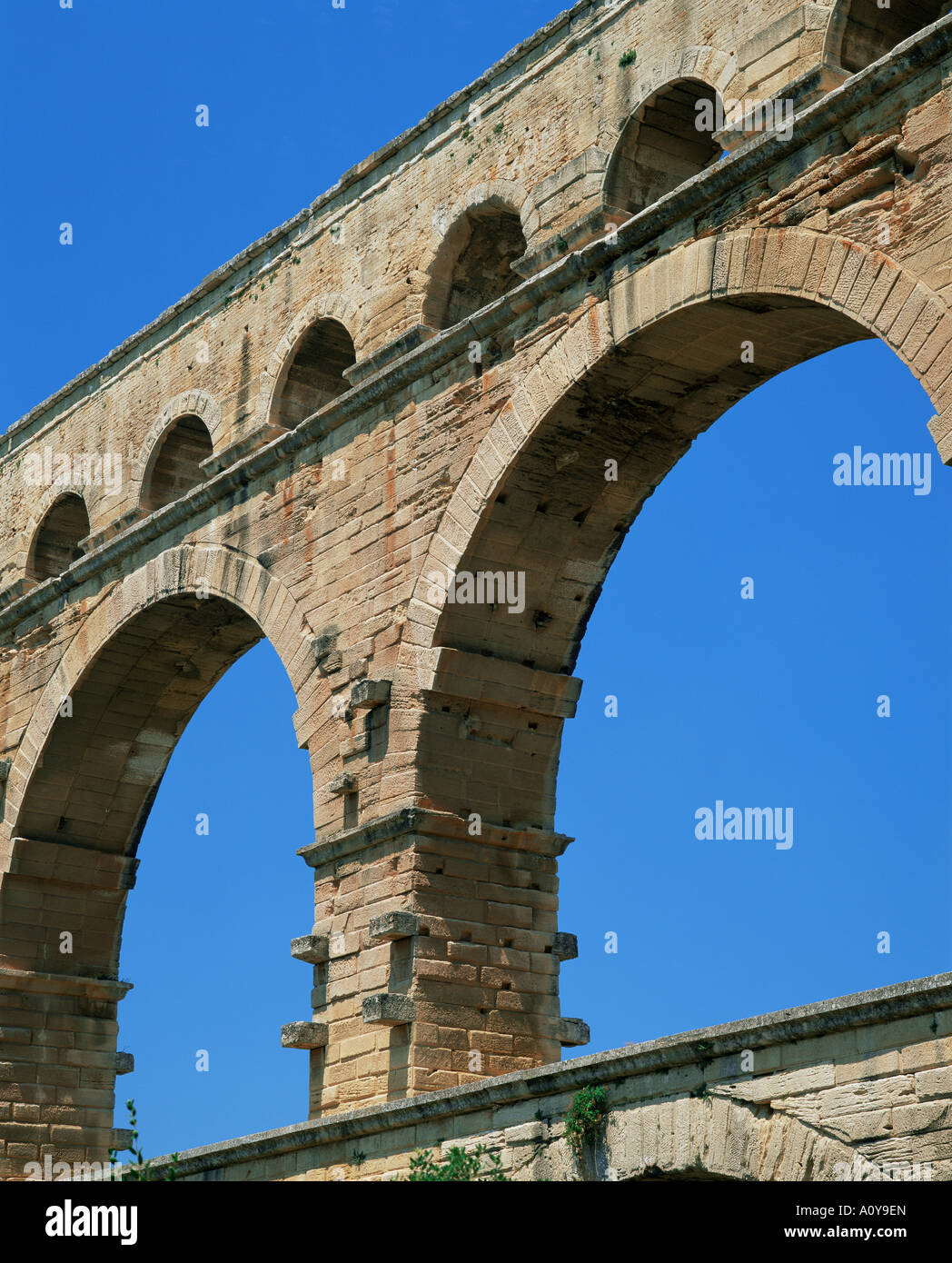 Pont du Gard site du patrimoine mondial de l'Europe France Languedoc Roussillon Banque D'Images