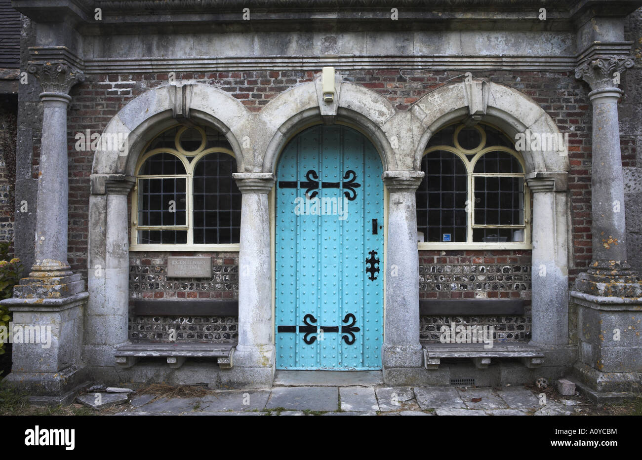 La porte d'entrée du complexe d'indigents à la Milton Abbas Banque D'Images
