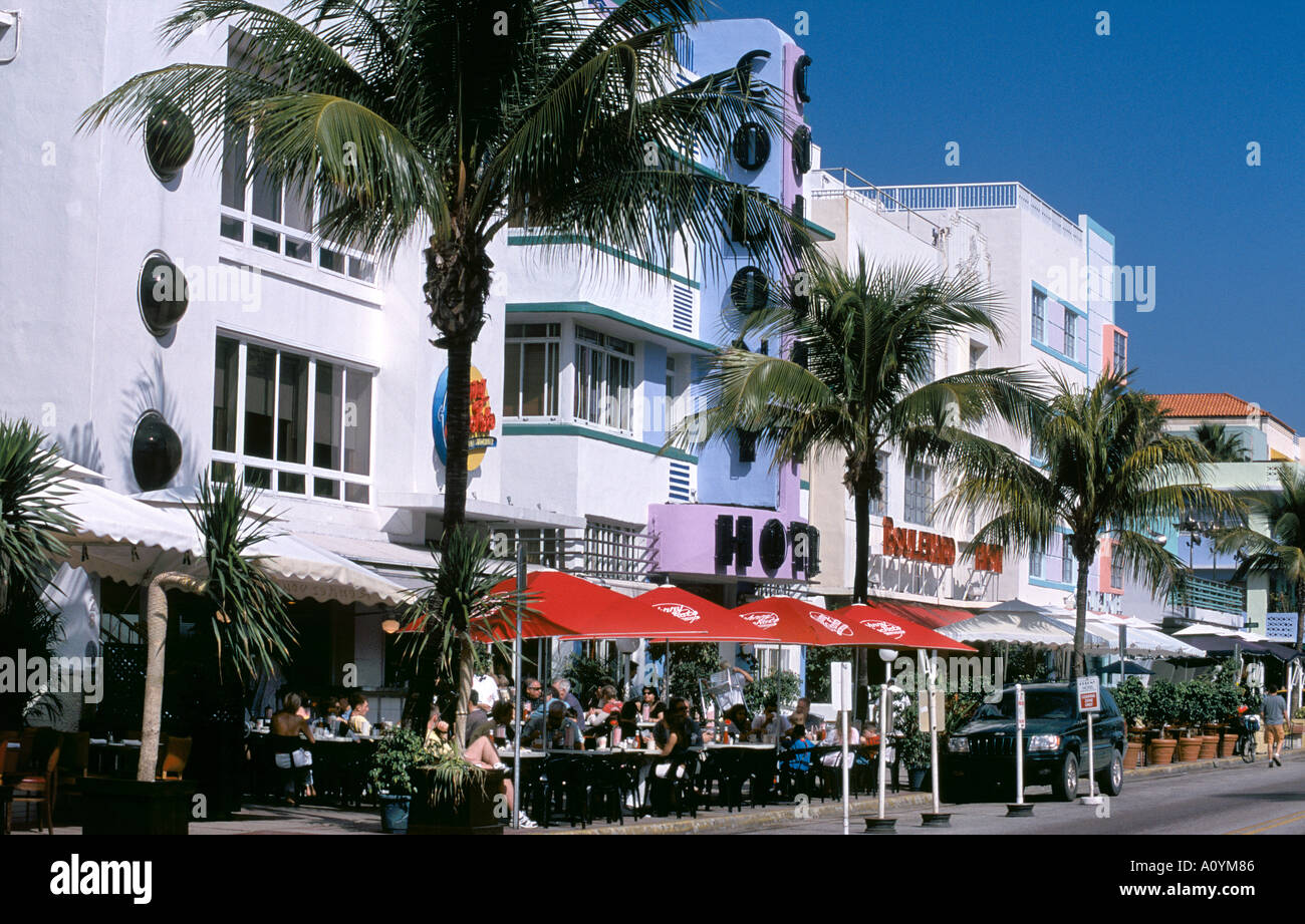 Miami Hôtels Art Déco de South Beach Floride USA Banque D'Images
