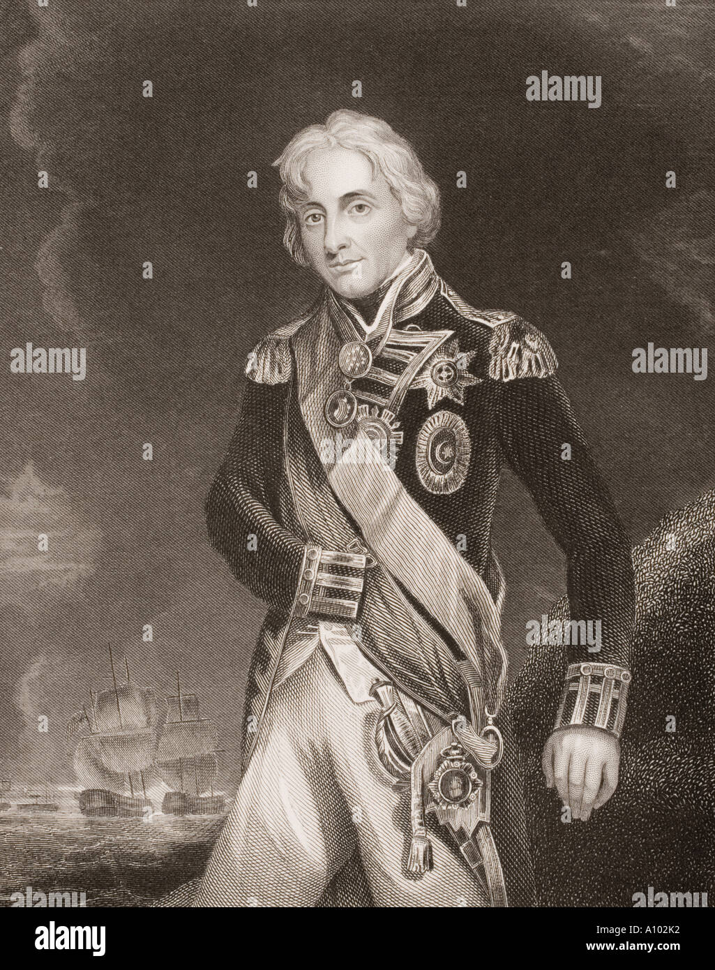Lord Horatio Nelson, vicomte Nelson, Nelson, 1758 - 1805. Le commandant de la marine britannique. Banque D'Images