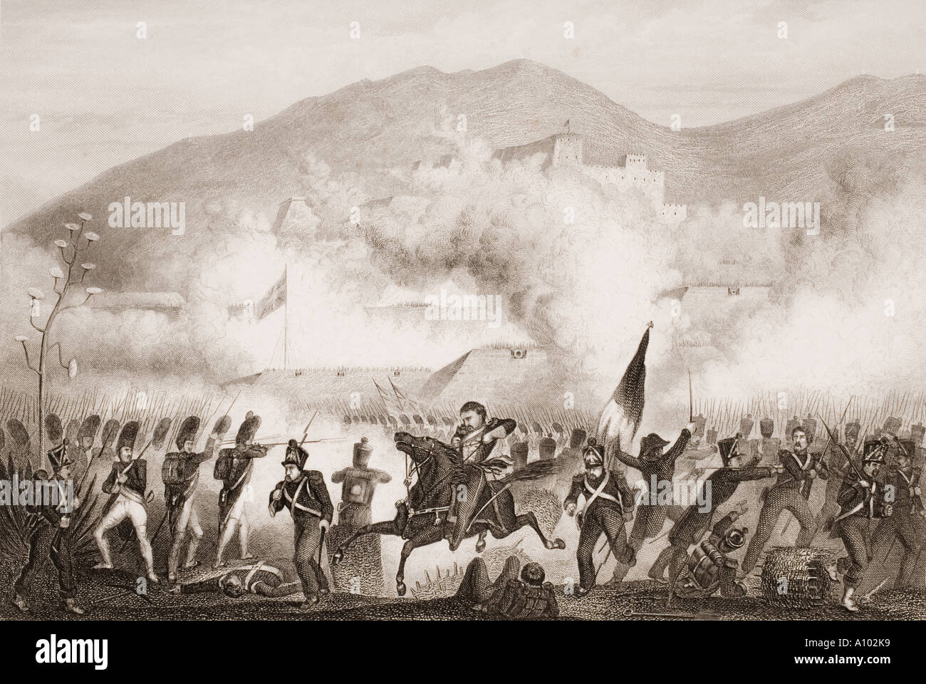 La bataille de Sobral, Portugal, 1810. Banque D'Images