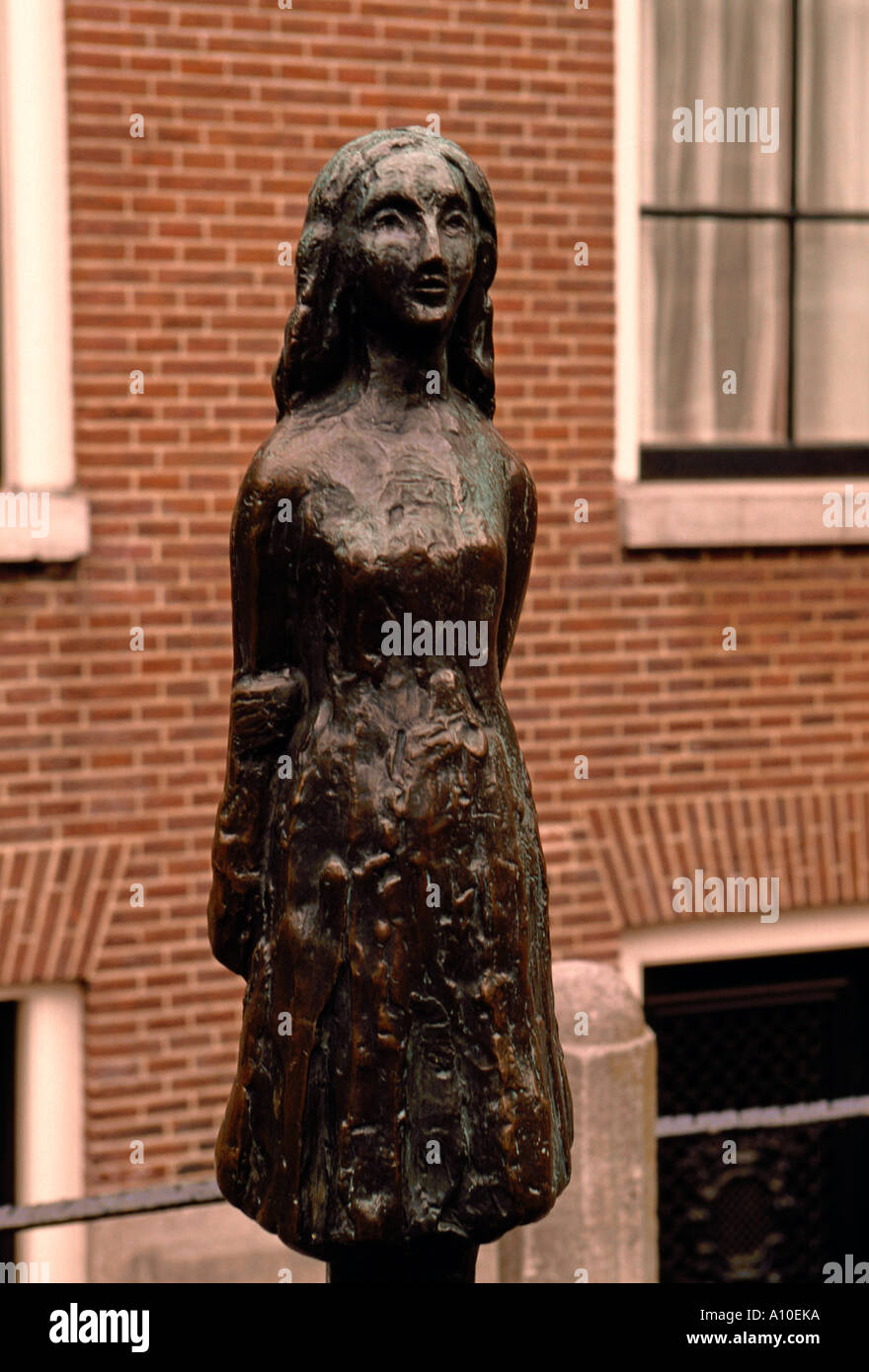 Statue d'Anne Frank Anne Frank, statue, statue, Anne Frank, annefrankhuis, occupation nazie, westermarkt, Amsterdam, Hollande, Pays-Bas, Europe Banque D'Images