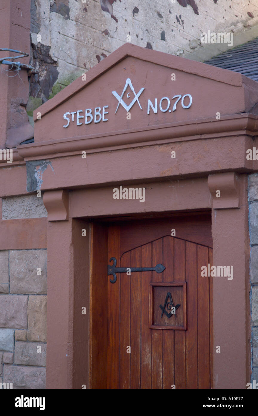 Porte de la St Ebbe loge maçonnique dans le port de pêche d'Eyemouth Scottish Borders UK Banque D'Images