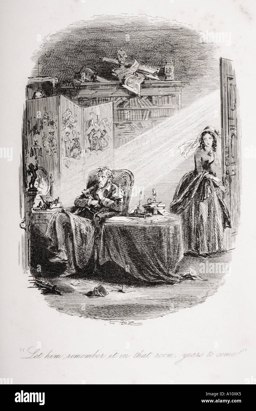 Qu'il s'en souvenir dans cette pièce les années à venir. Illustration de la Charles Dickens roman Dombey et Fils par H K Browne connu comme Phiz Banque D'Images