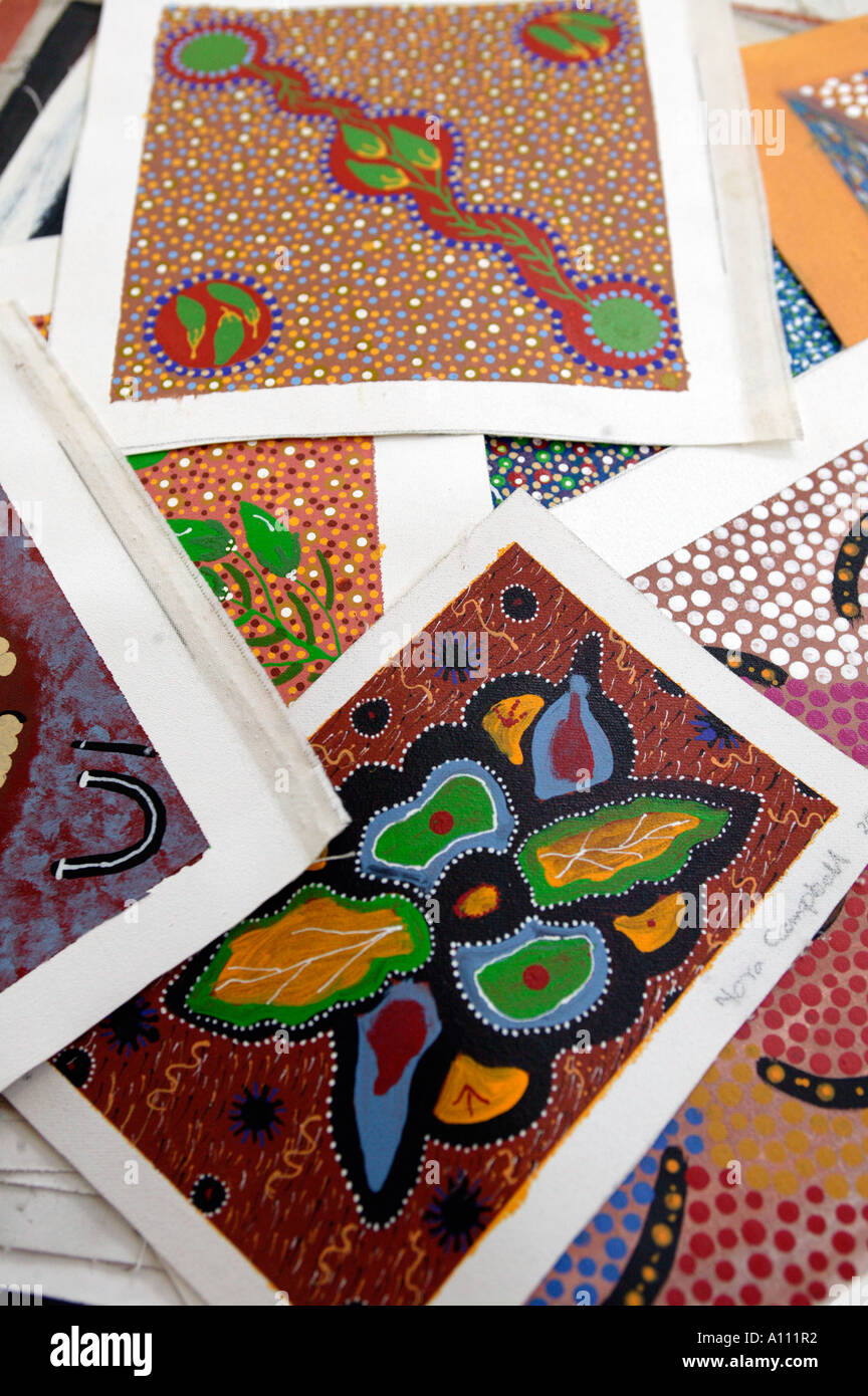 Peintures aborigènes, l'Australie Banque D'Images
