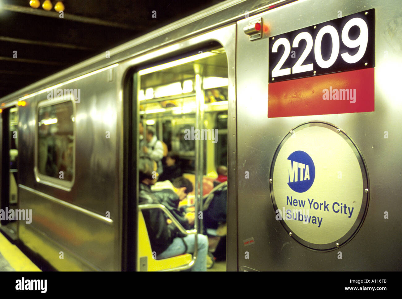 Voiture de métro de New York City New York NY Banque D'Images