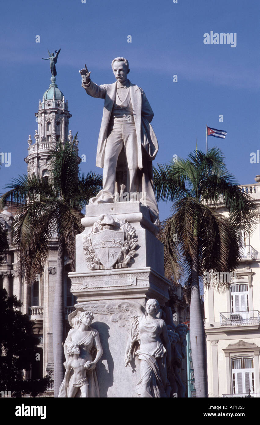 Statue de héros cubain José Marti Banque D'Images