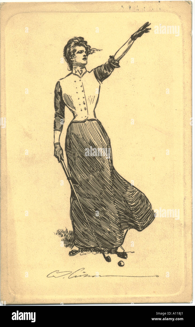 Golf girl par Charles Dana Gibson vers 1905 Banque D'Images