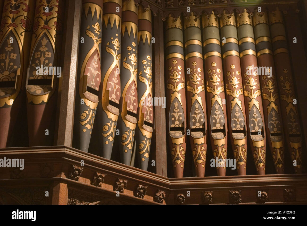 Les tuyaux d'orgue décoré Banque D'Images