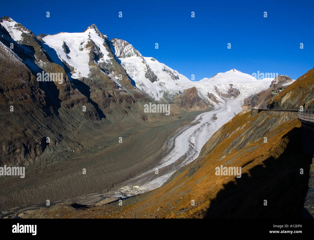 Le plus long glacier Pasterze Grossglockner alpin Autriche Banque D'Images