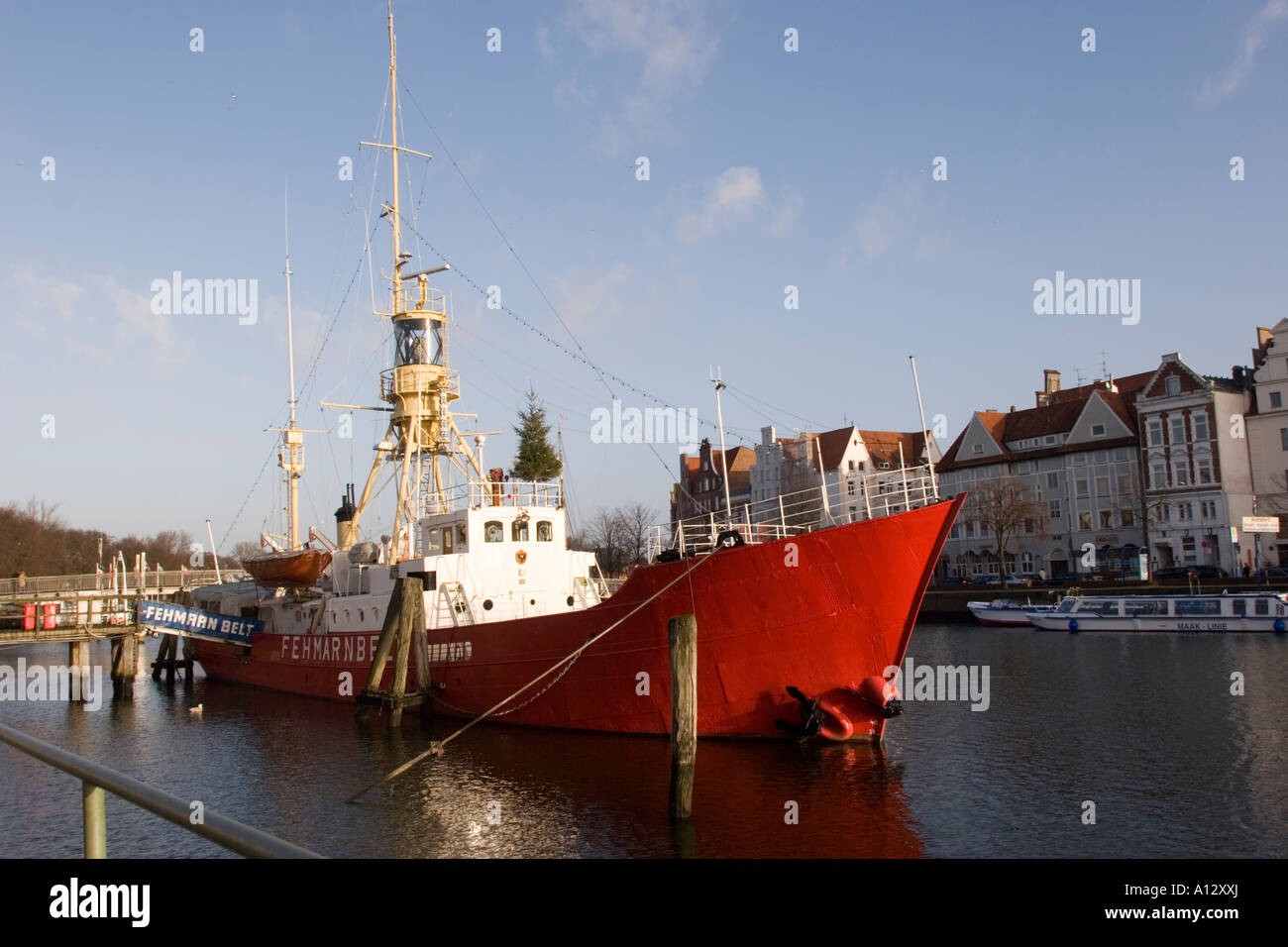 Et Holstenhafen Fehrarmbelt lège à Lubeck Allemagne Banque D'Images