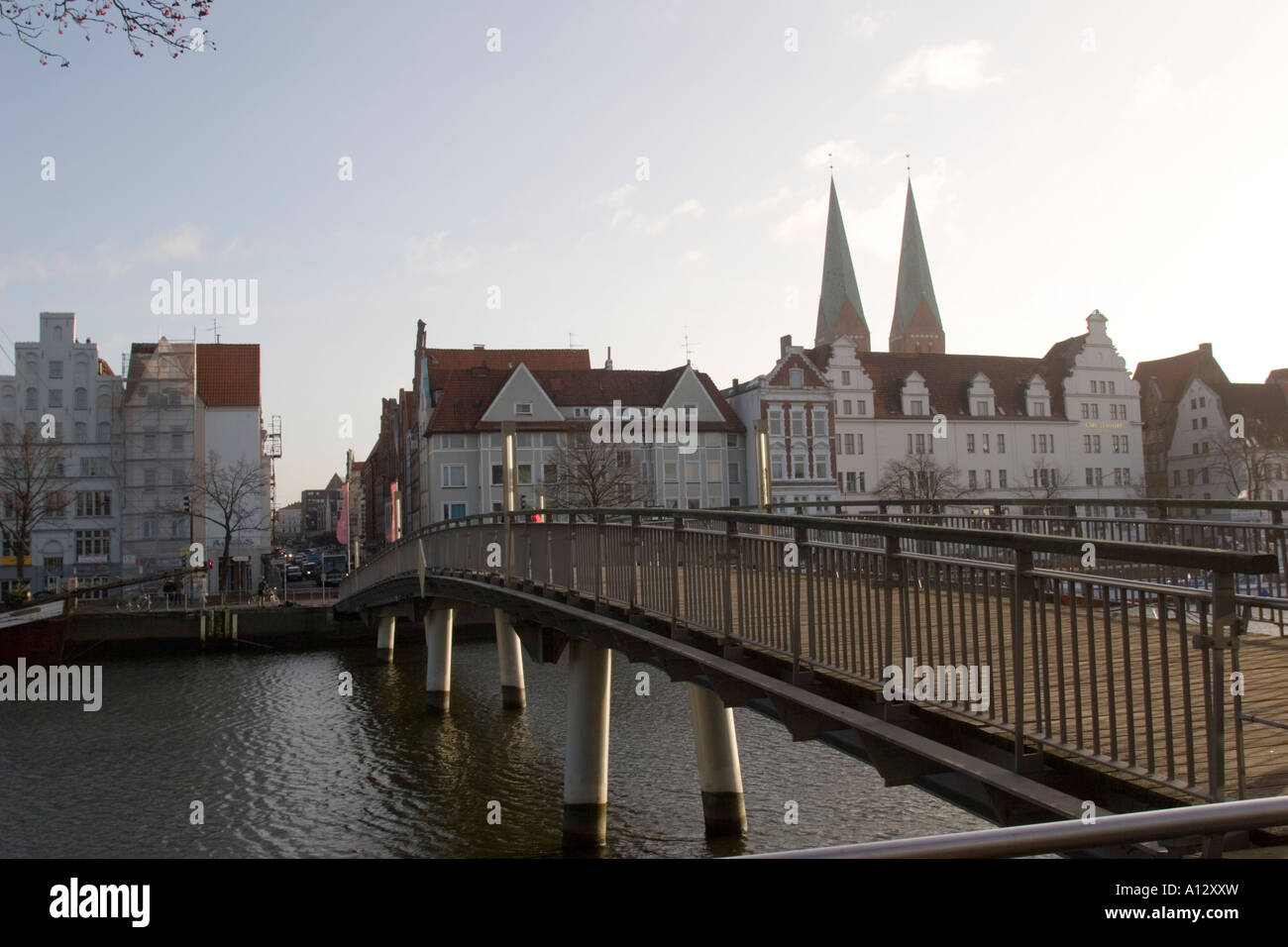 Pont sur Holstenhafen Lubeck, Allemagne Banque D'Images