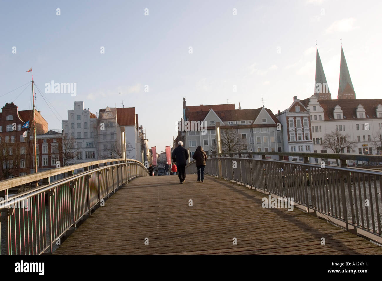 Pont sur Holstenhafen Lubeck, Allemagne Banque D'Images