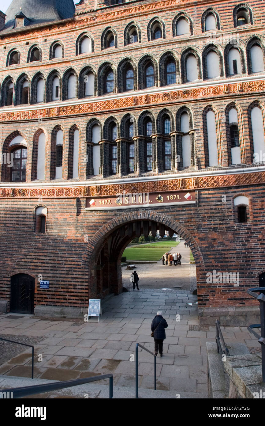 Lübeck Holstentor Lübeck, Allemagne Schleswig Holstein Banque D'Images