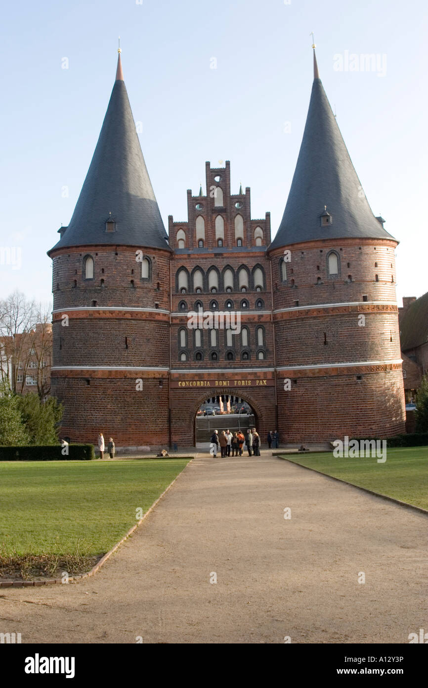 Lübeck Holstentor Lübeck, Allemagne Schleswig Holstein Banque D'Images