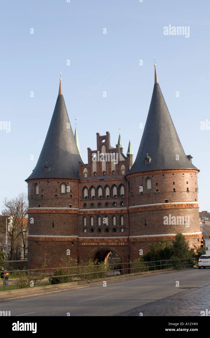 Lübeck Holstentor Lübeck, Allemagne Schleswig Holstein Banque D'Images