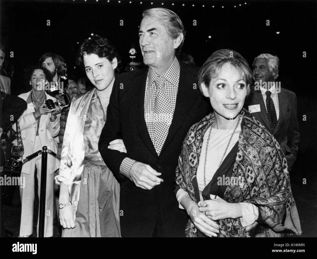 Gregory Peck acteur avec sa famille Banque D'Images