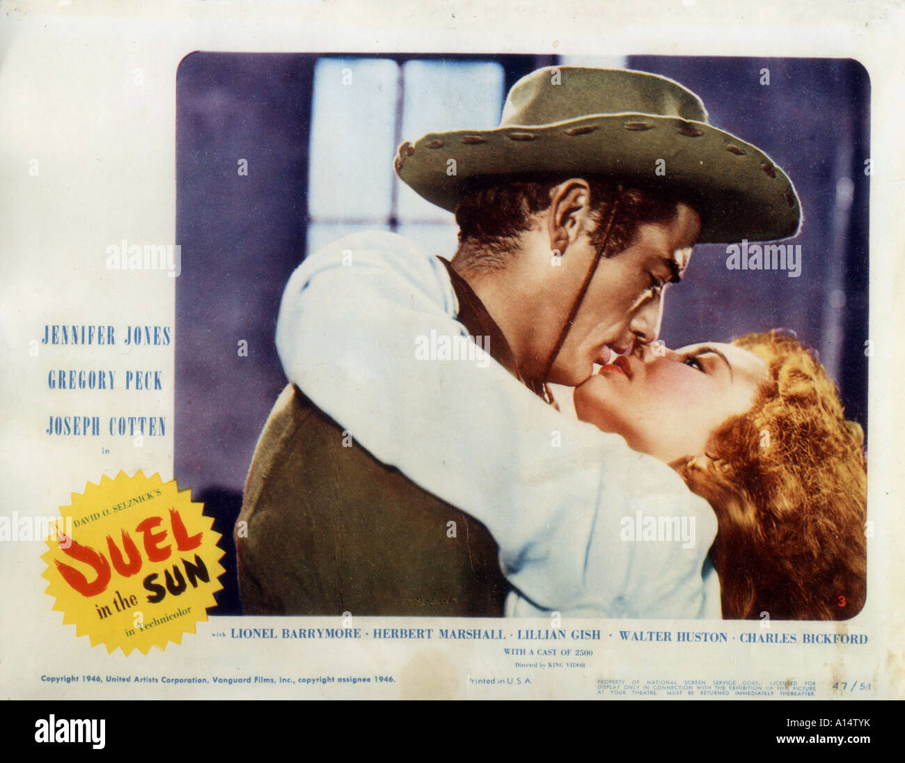 Duel au soleil de King Vidor 1947 Gregory Peck, Jennifer Jones Banque D'Images
