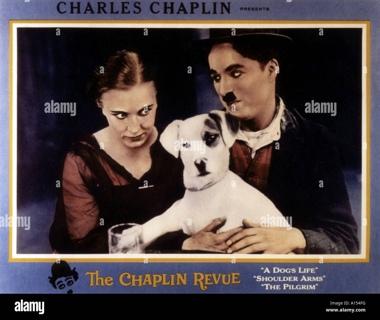 La vie d'un chien 1918 Réalisateur Charles Chaplin Charles Chaplin Edna Purviance carte passe-temps Banque D'Images