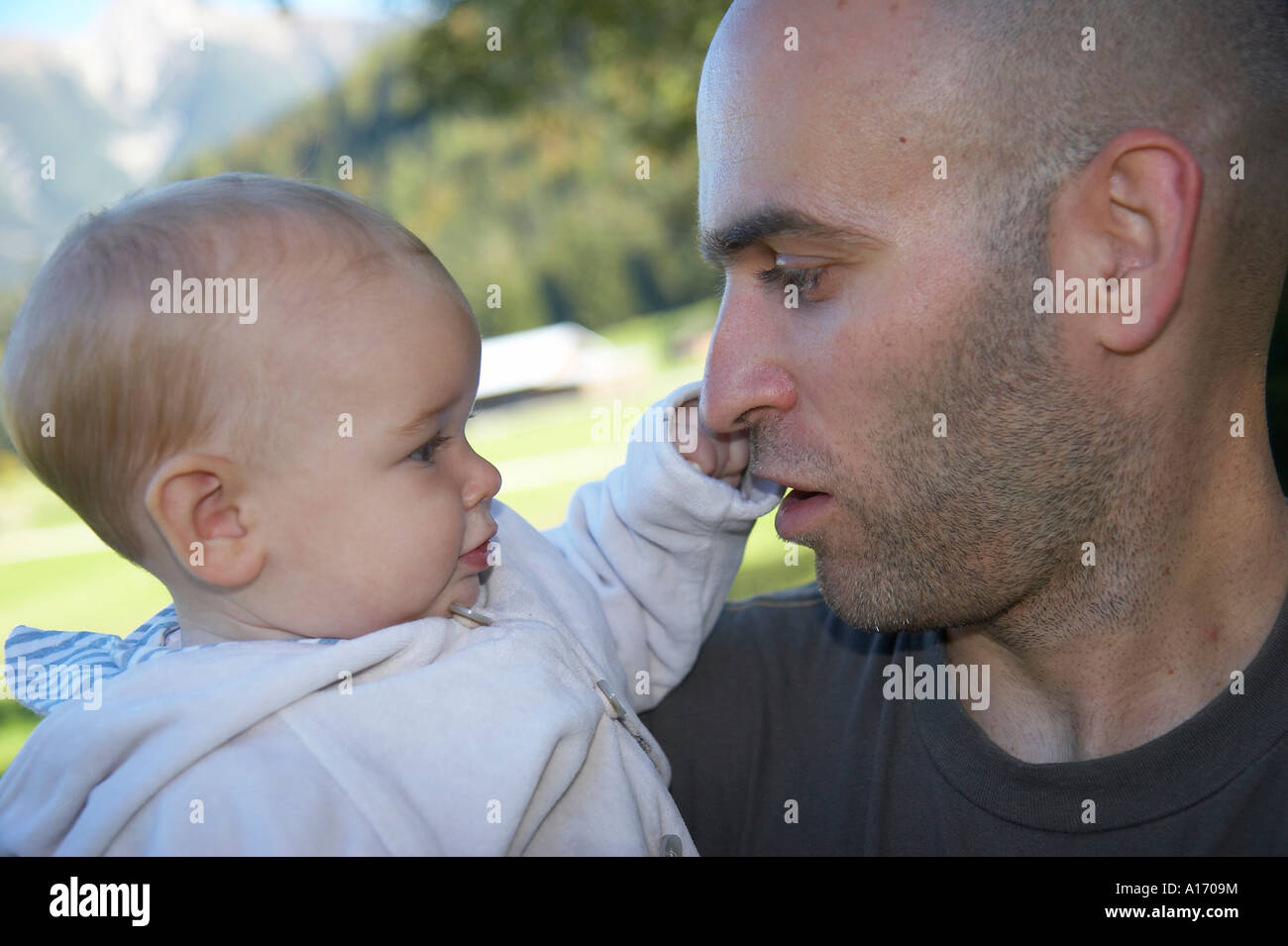 Père avec bébé Banque D'Images