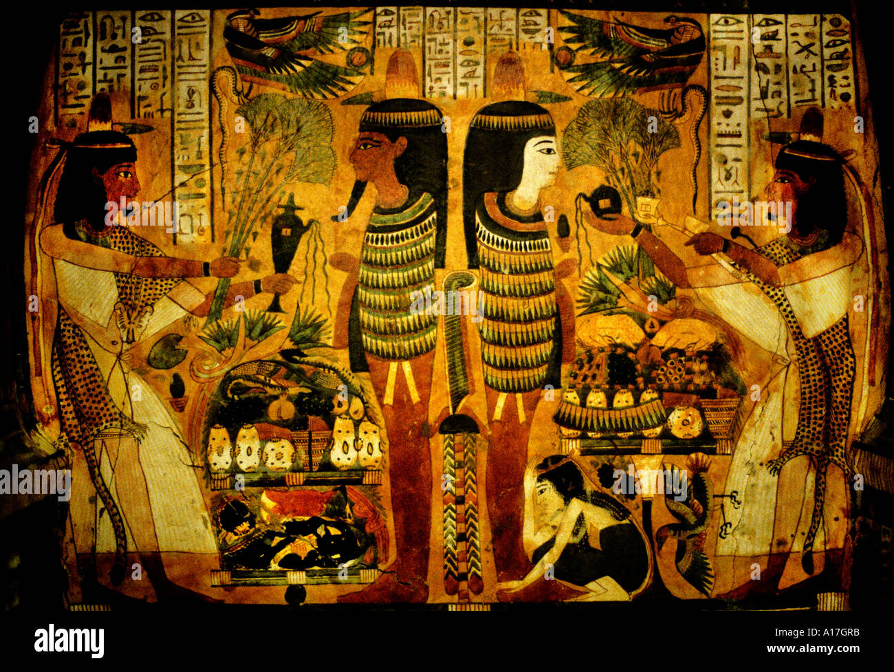 L'Egypte sarcophage égyptien tombe Peinture Coffin Banque D'Images