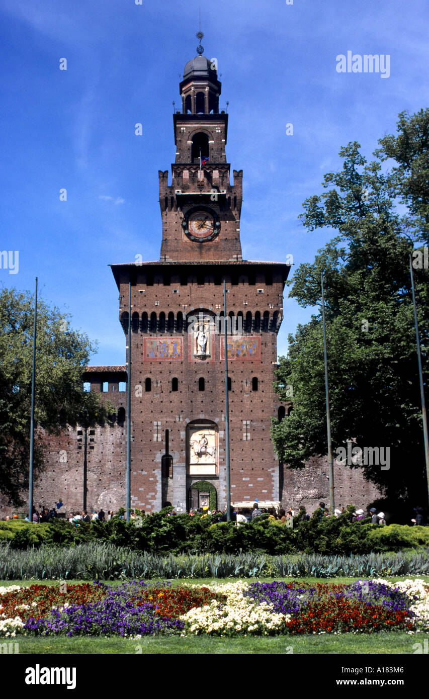 15ème siècle château de Francesco Sforza milan Italie italien Banque D'Images