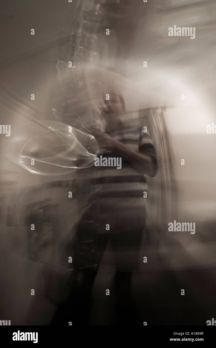 Saxophoniste en mouvement Banque D'Images