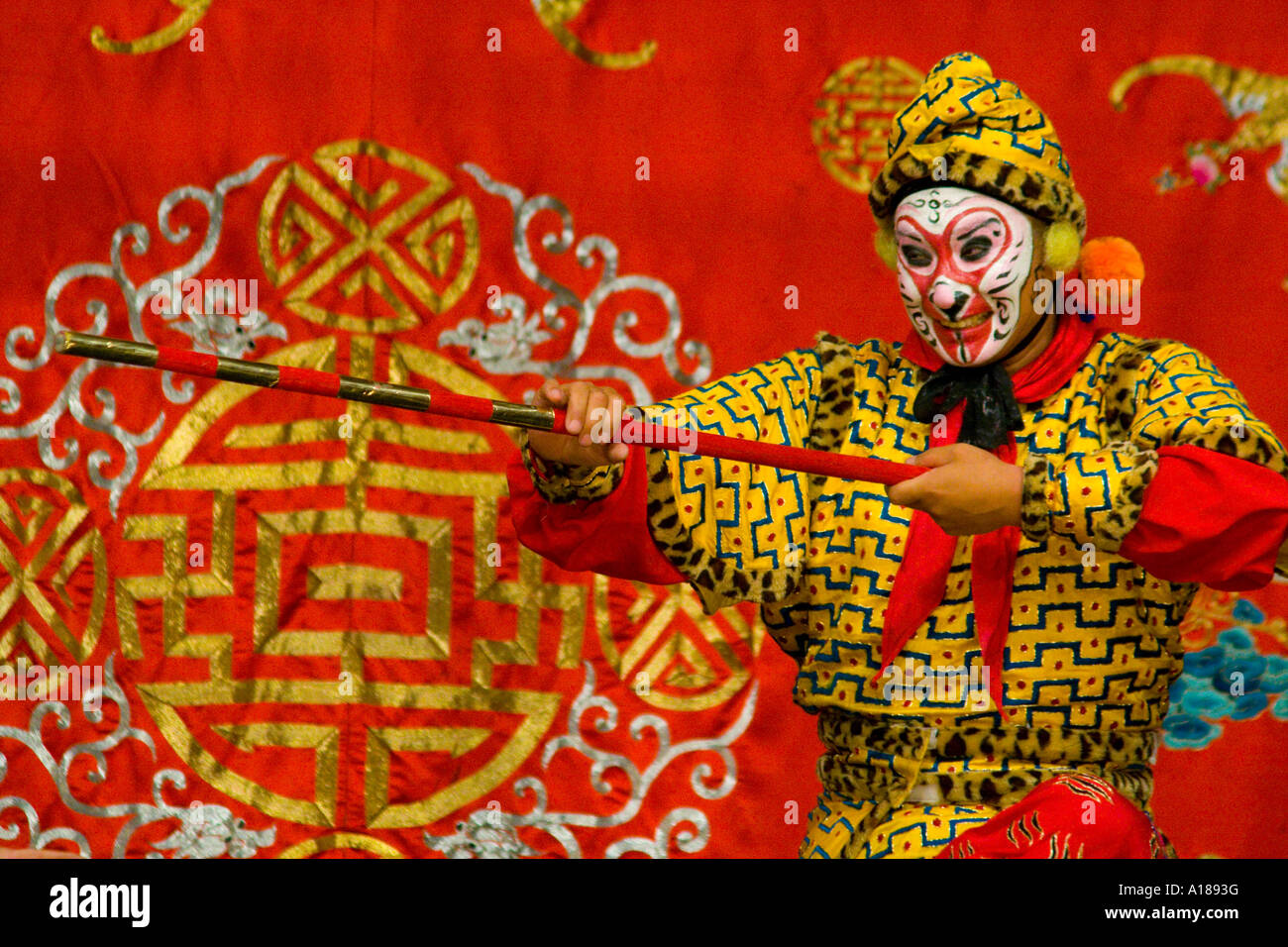 Performance sur scène Zhengyici Peking Opera House Beijing Chine Banque D'Images