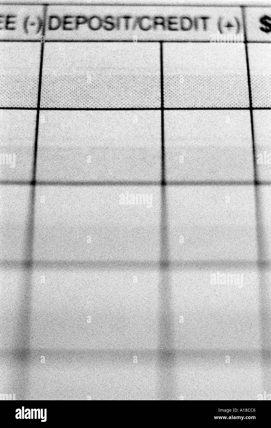 Close up de registre chéquier-column IMAGE SIMILAIRE A18CB8 Banque D'Images