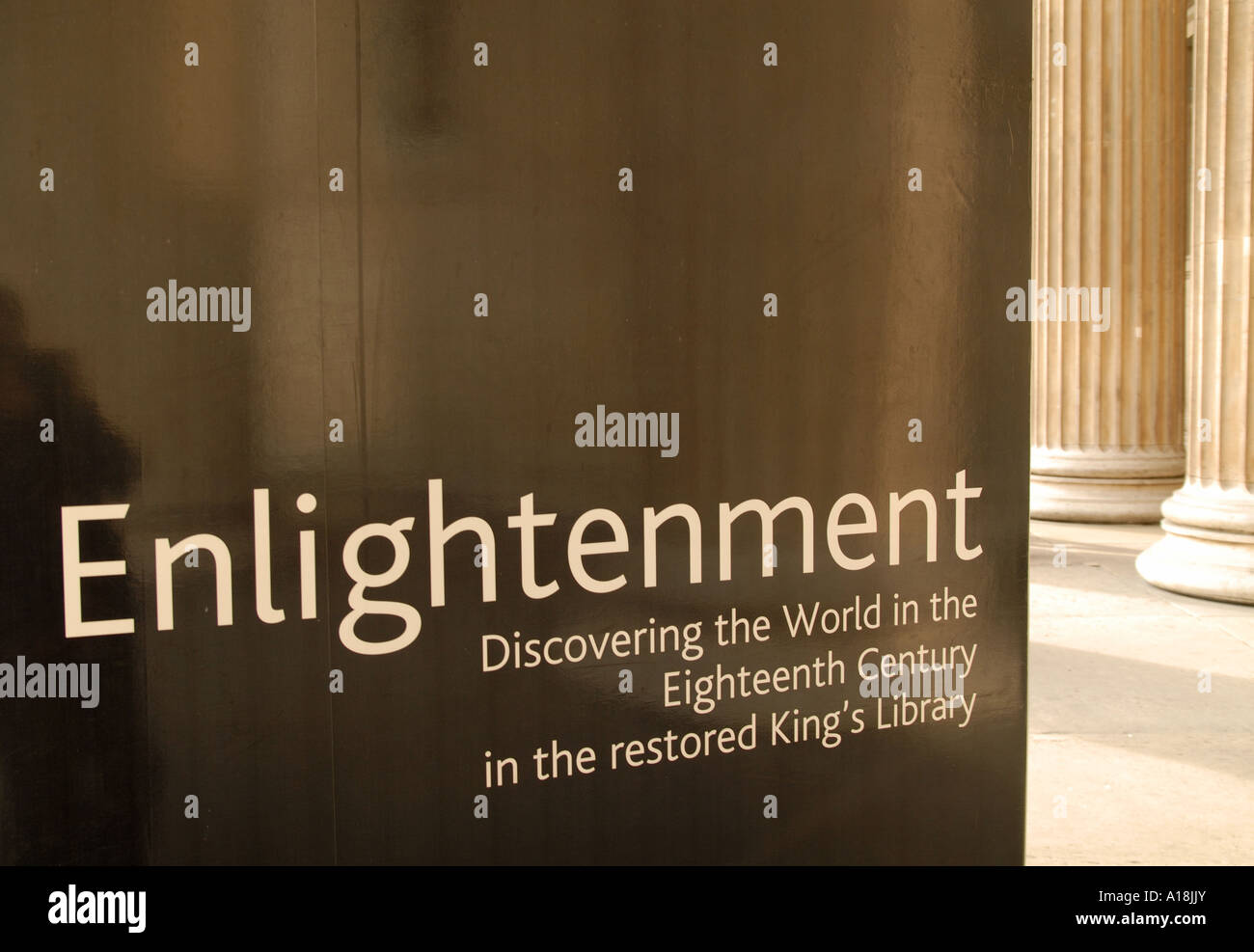 Inscrivez-vous à l'extérieur du British Museum, Londres. Banque D'Images