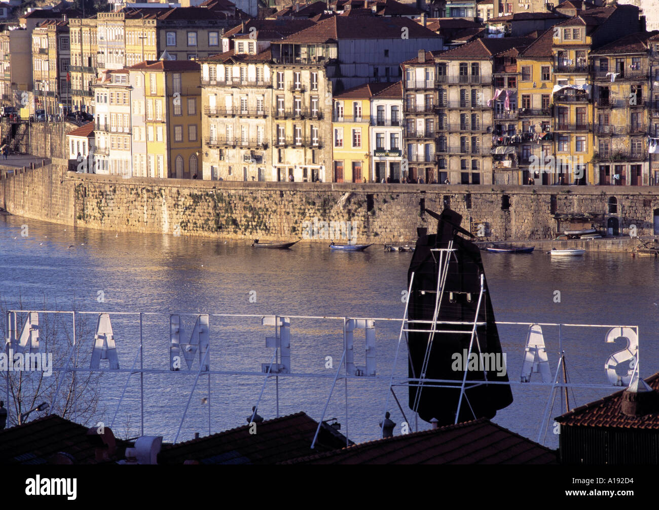 Vue de Ribeira à Porto Sandeman Porto Portugal Lodge Banque D'Images