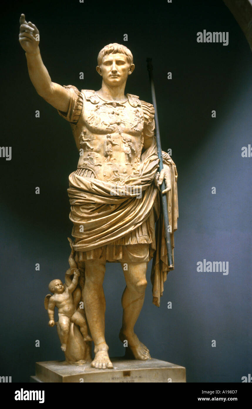 Auguste Prima Porta statue Musée du Vatican Rome Lazio Italie J Ross Banque D'Images