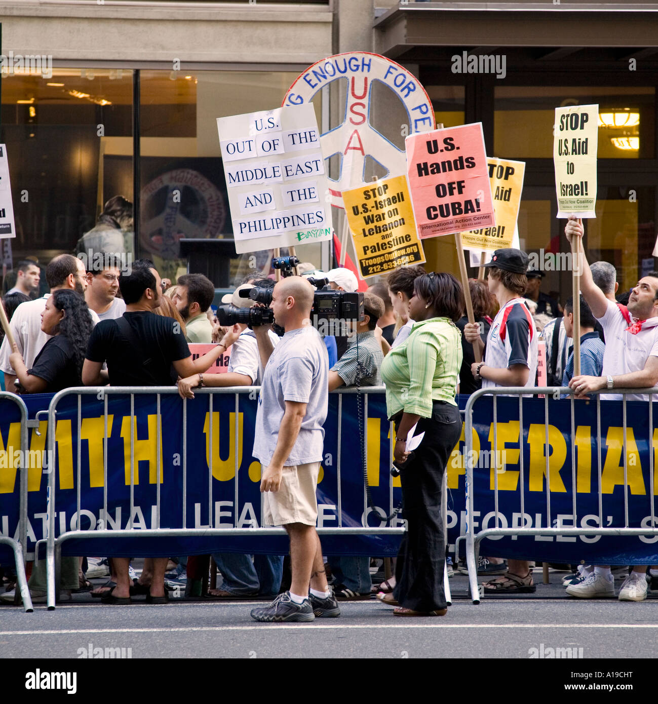 Manifestation de protestation contre la guerre et à New York City, USA, 2006. Banque D'Images