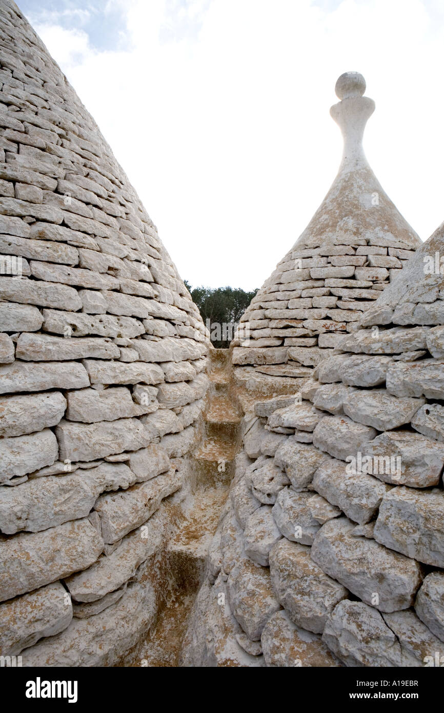 Trullo toit , Puglia , Italie . Banque D'Images