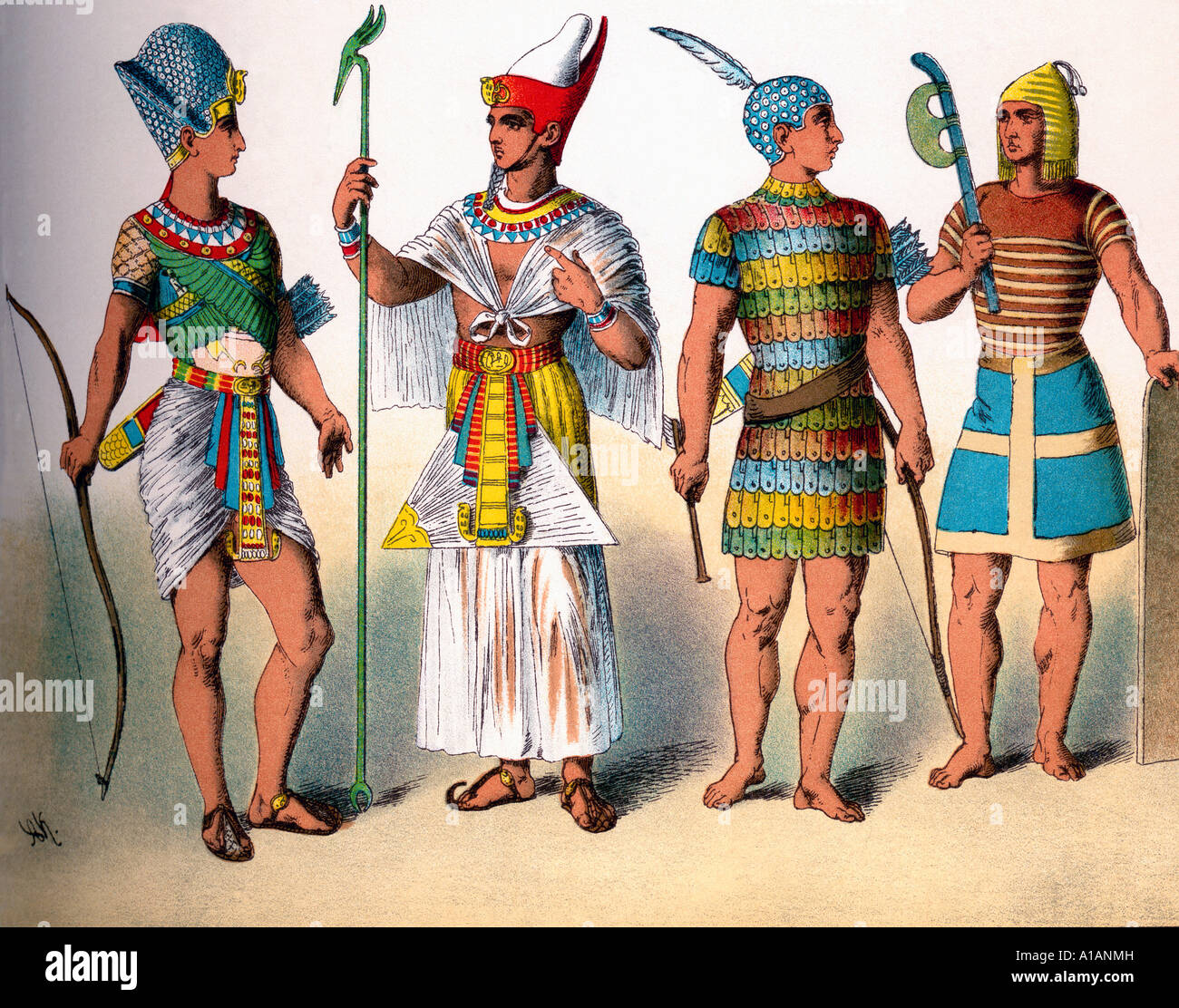 Robe de roi de l'Égypte ancienne et de guerriers Banque D'Images