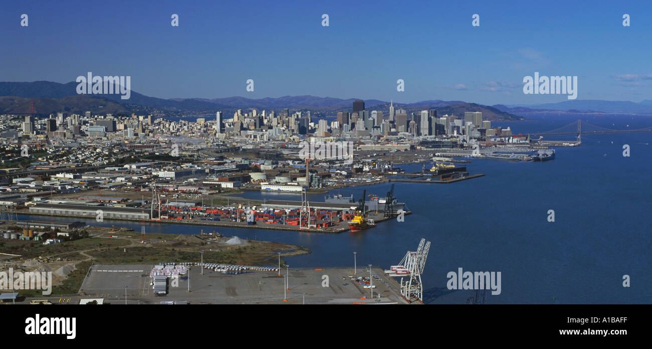 Port de San Francisco, installation de transfert de conteneur intermodal, y compris Pier 80--l'Amérique du terminal à conteneurs et Pier 94 Banque D'Images