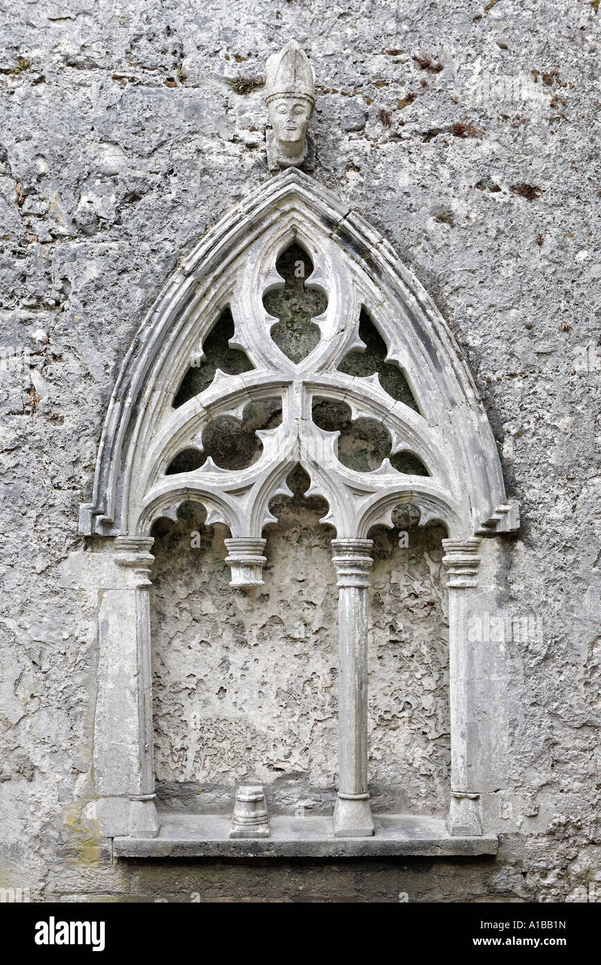 Sedilia chœur de l'église, kilfenora burren, Clare, Irlande Banque D'Images