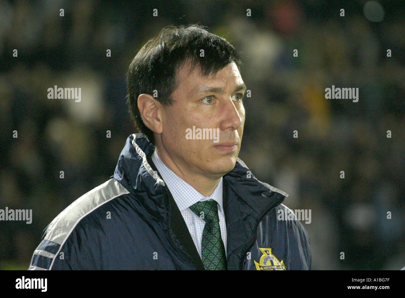 L'Irlande du manager de l'équipe Lawrie Sanchez à son premier match en charge v la Norvège à Windsor Park à Belfast en Irlande du Nord Banque D'Images