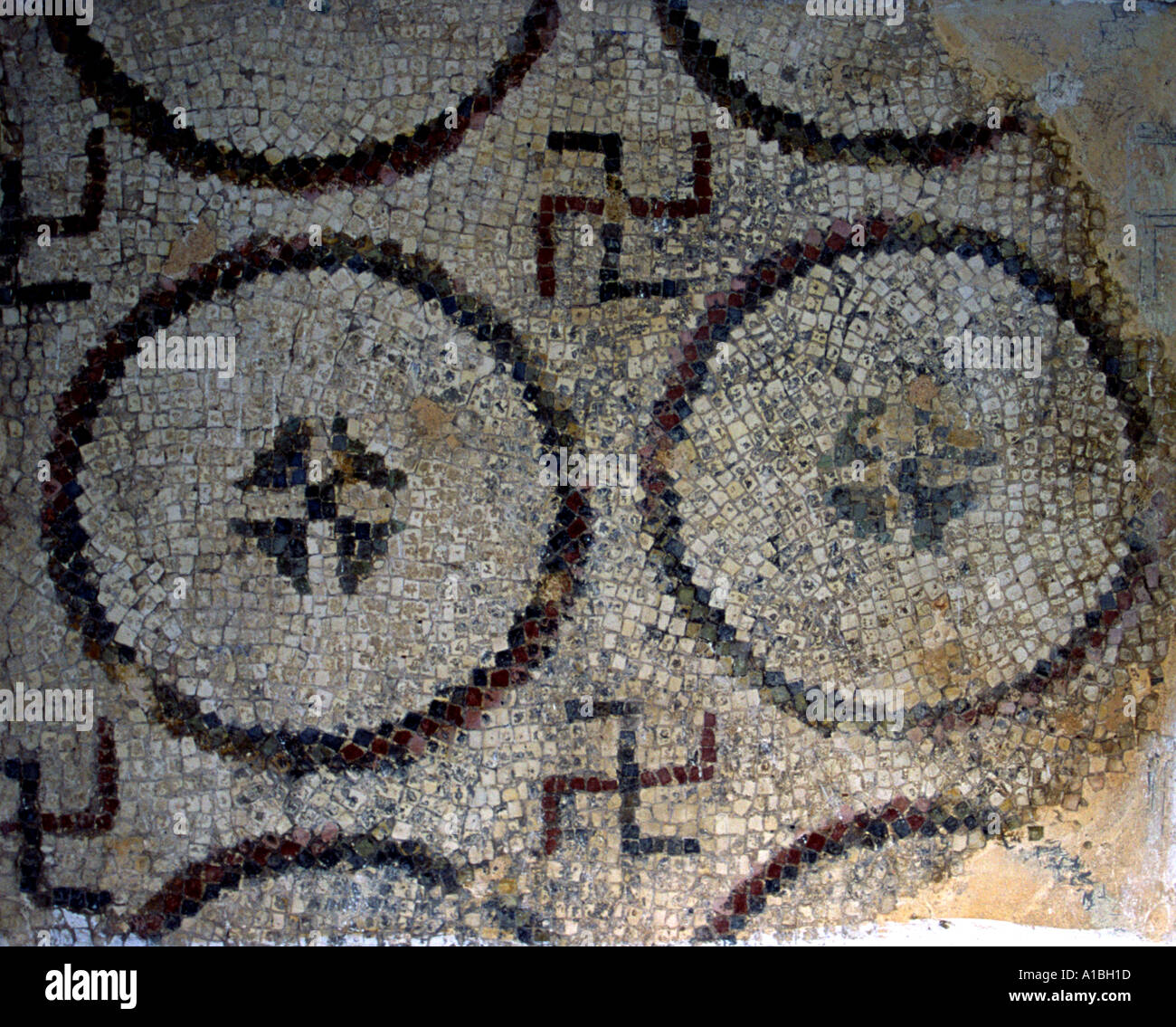 Mosaïque Swastika Sousse Tunisie Banque D'Images