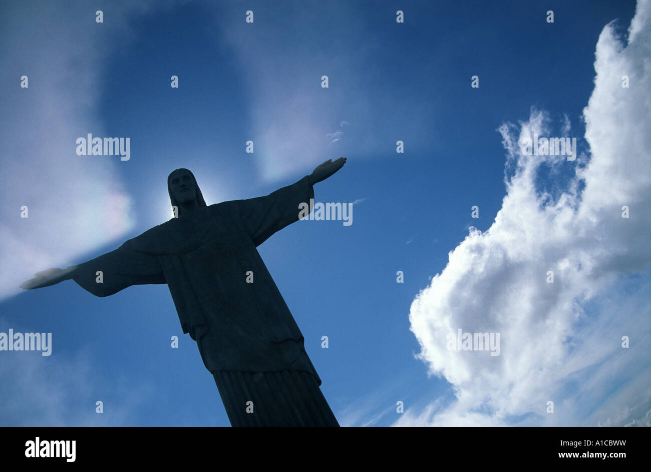 Jésus christ religion statue symbole Rio de Janeiro sky Banque D'Images