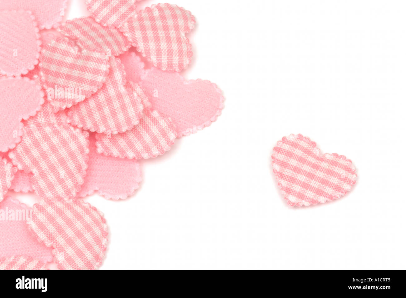 Coeurs en tissu rose Banque D'Images