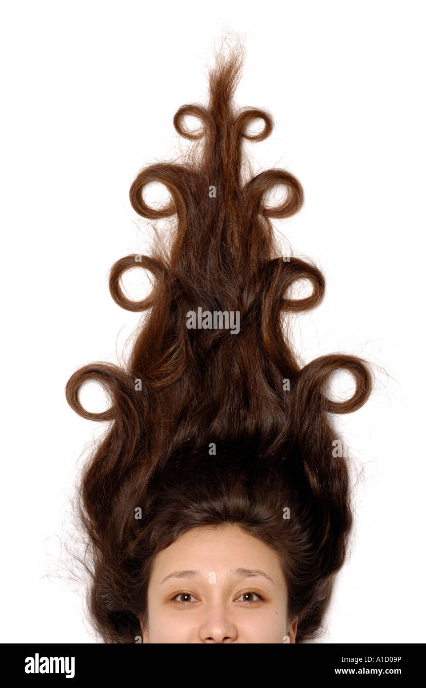 Drôle de modèle de cheveux conceptuel Banque D'Images