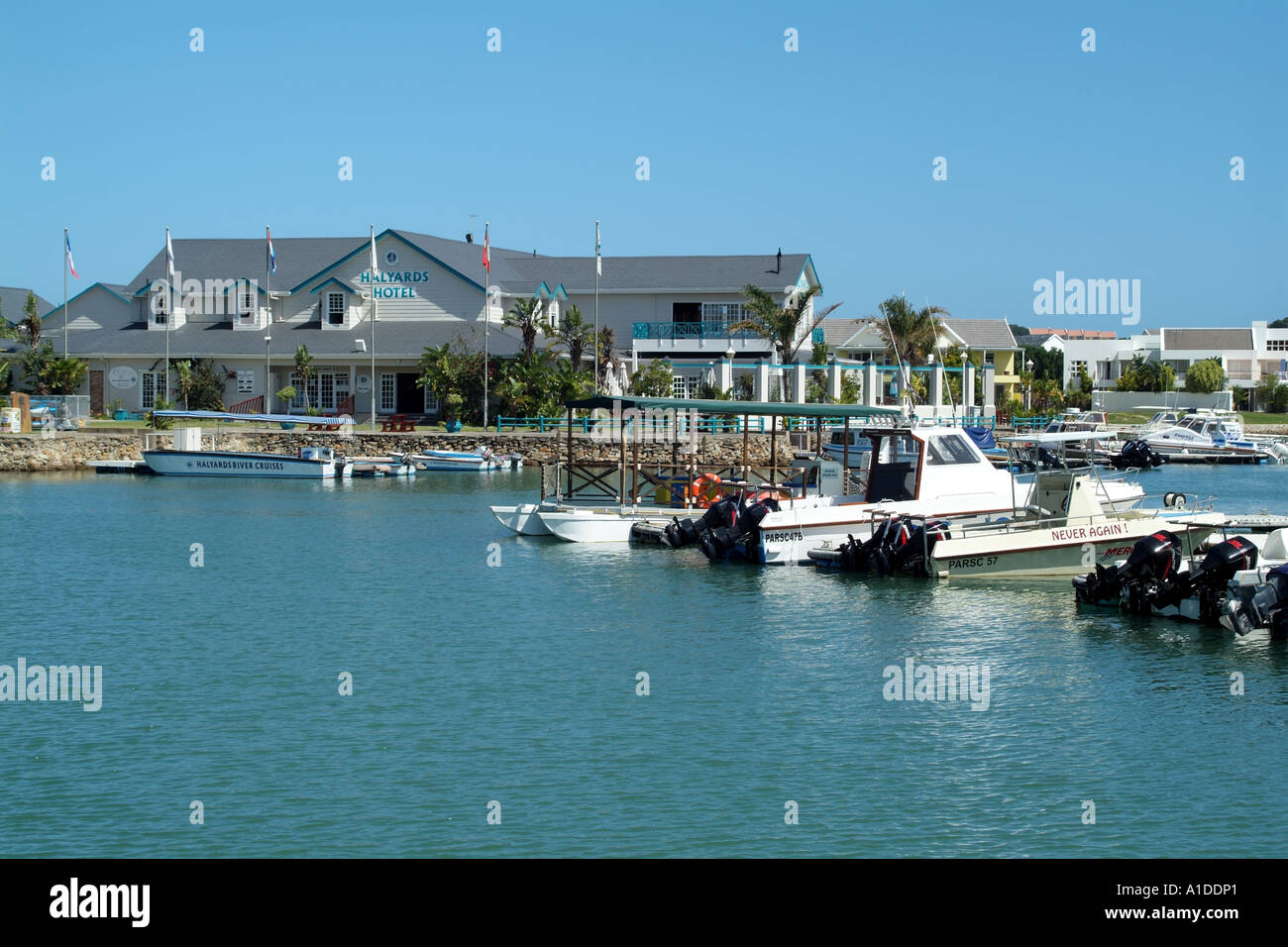 Port Alfred Rivière Kowie sur une station balnéaire à l'Est de l'Afrique du Sud Le Cap Banque D'Images