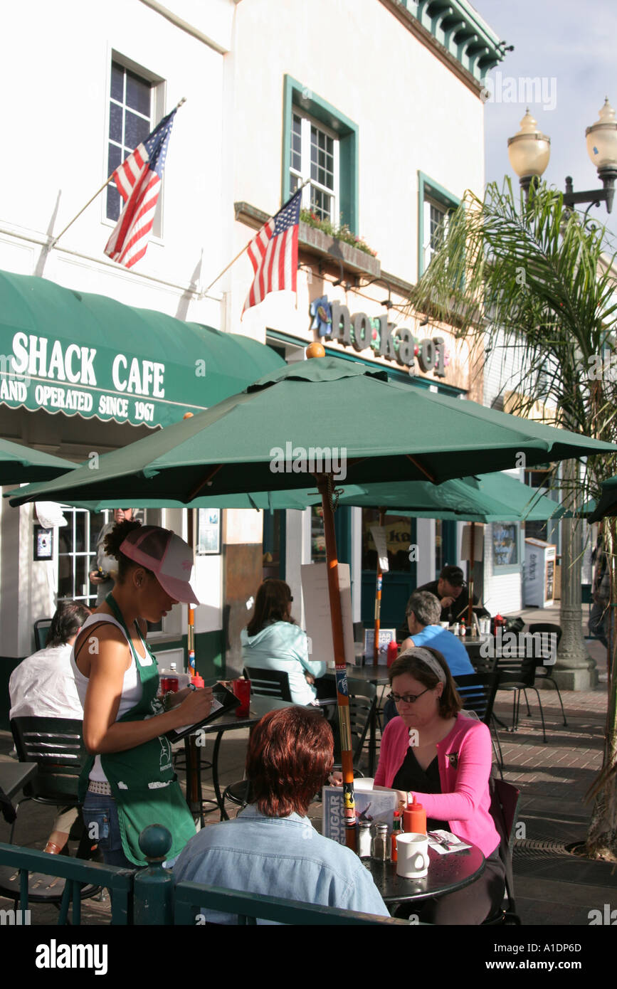 Huntington Beach California, main Street, Sugar Shack Cafe, restaurant restaurants repas manger dehors café cafés bistrot, serveurs de serveurs de serveuses emplo Banque D'Images