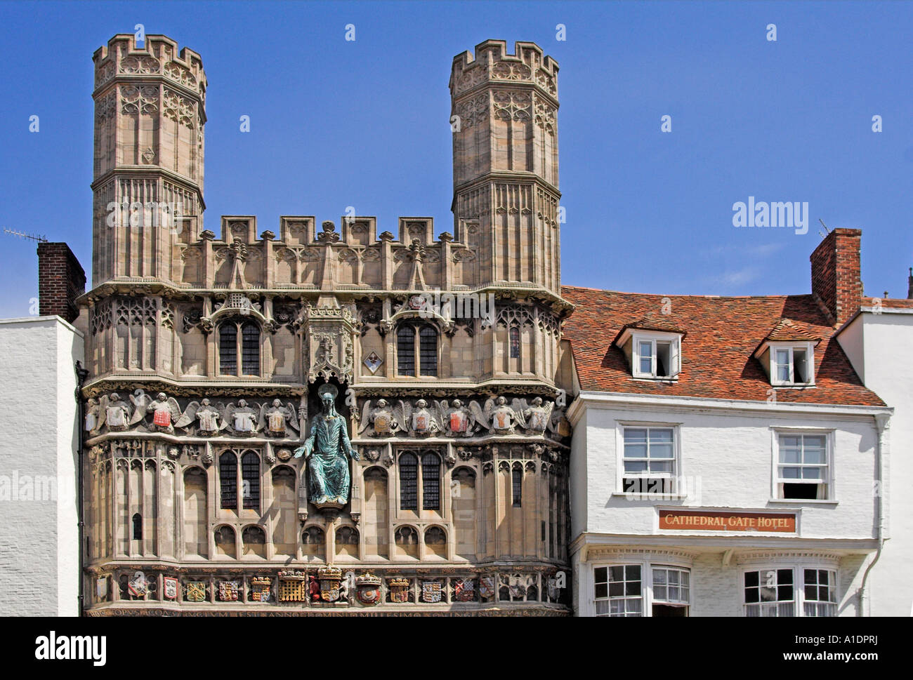 Christchurch porte de la Cathédrale de Canterbury dans le Kent, Angleterre Banque D'Images
