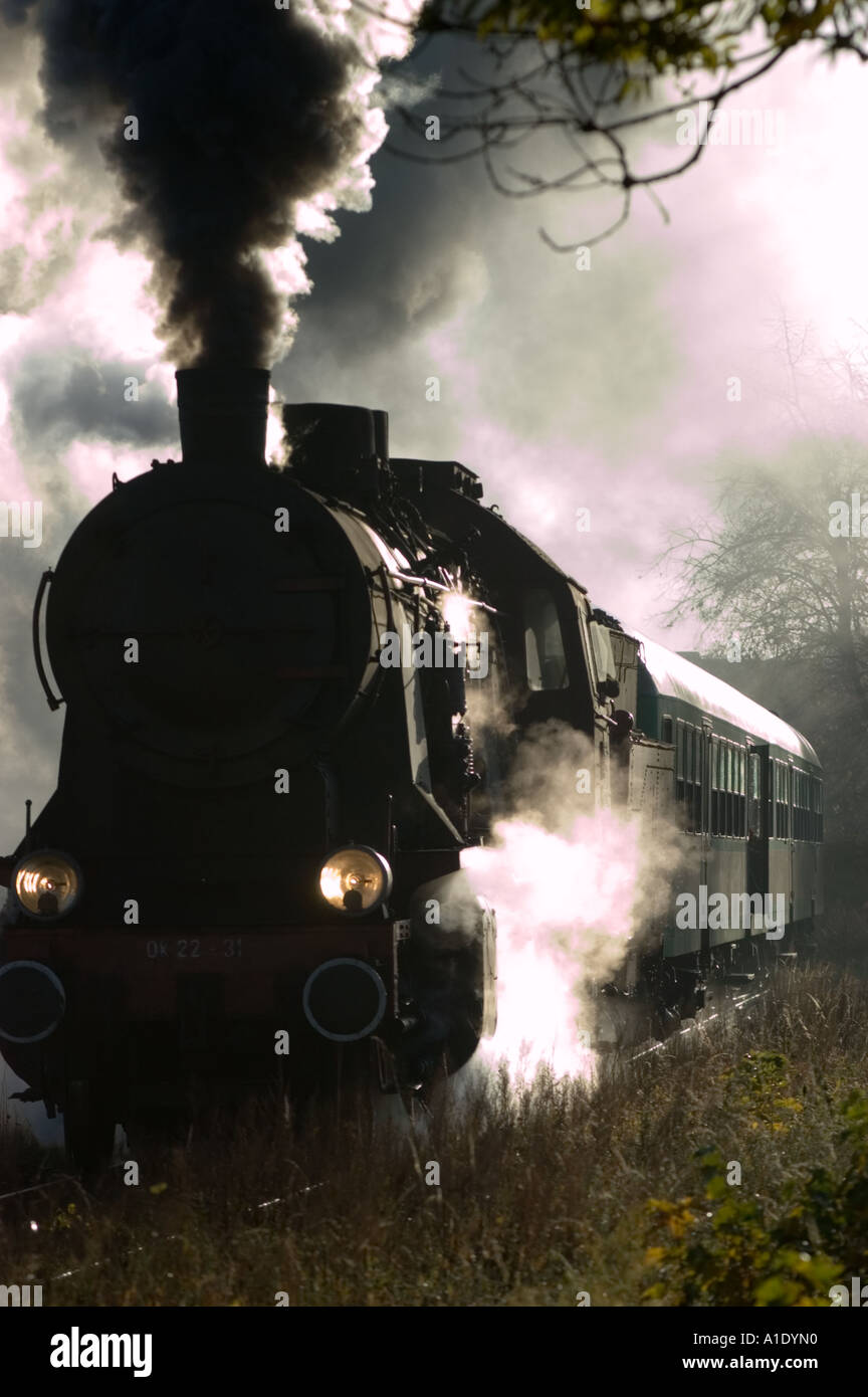 Warszawa Pologne Poznan célèbre Train à vapeur Grande Pologne Pologne Banque D'Images