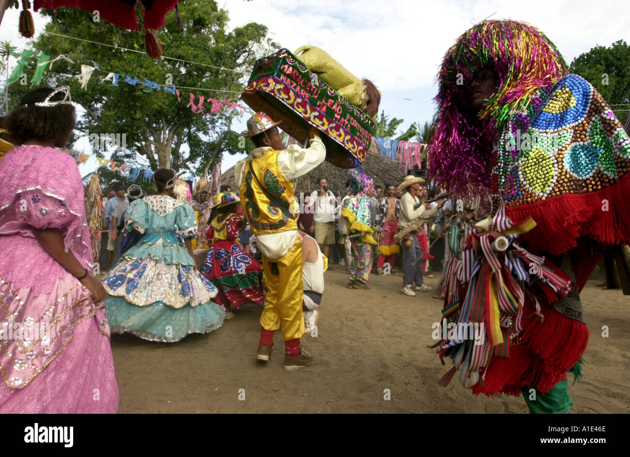 Carnaval Rural Maracatu dans Pernambuco Brésil Banque D'Images